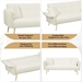 Luminaria 70" Futon Sofa Bed - Beige Velvet - Light Brown Wood Frame - CAB1461