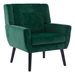 Village Green Accent Chair - Modern Ergonomics - Retro Green Velvet - Black Legs - CAB1463