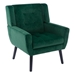 Village Green Accent Chair - Modern Ergonomics - Retro Green Velvet - Black Legs - CAB1463