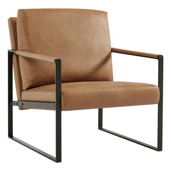 Maverick Accent Arm Chair - Camel Tech Cloth - Black Metal Frame 