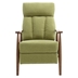 Brynmere Accent Chair - Olive Green Linen - Brown Finish Frame and Legs