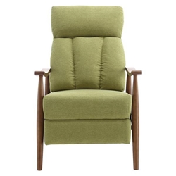 Brynmere Accent Chair - Olive Green Linen - Brown Finish Frame and Legs 