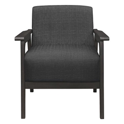 Prismatica Accent Chair - Dark Gray Textured Fabric - Antique Gray Finish Frame 