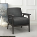 Prismatica Accent Chair - Dark Gray Textured Fabric - Antique Gray Finish Frame - CAB1468