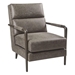 Calypso Faux Leather Channel Accent Armchair - Brown - Coffee Finish Frame - CAB1478