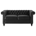 Avalon Loveseat - Black Velvet - Birch Wood Legs