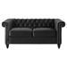 Avalon Loveseat - Black Velvet - Birch Wood Legs - CAB1483