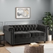 Avalon Loveseat - Black Velvet - Birch Wood Legs - CAB1483