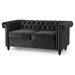 Avalon Loveseat - Black Velvet - Birch Wood Legs - CAB1483