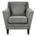 Nordlys Accent Chair - Gray Velvet Upholstery - Solid Wood Frame - Dark Brown Finish Legs - CAB1485