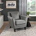 Nordlys Accent Chair - Gray Velvet Upholstery - Solid Wood Frame - Dark Brown Finish Legs - CAB1485