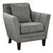 Nordlys Accent Chair - Gray Velvet Upholstery - Solid Wood Frame - Dark Brown Finish Legs - CAB1485