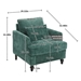 Bouquet Accent Chair - Emerald Chenille - Brown Rubberwood Legs - CAB1488