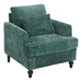 Bouquet Accent Chair - Emerald Chenille - Brown Rubberwood Legs - CAB1488