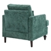 Bouquet Accent Chair - Emerald Chenille - Brown Rubberwood Legs - CAB1488