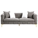 Veloce 85" Sofa - Grey Snowflake Velvet Fabric - Eucalyptus Wood Frame - CAB1489