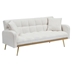 Lila 69" Loveseat Sofa Bed - Beige Fabric - Yellow Hardware Foot