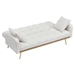 Lila 69" Loveseat Sofa Bed - Beige Fabric - Yellow Hardware Foot - CAB1496