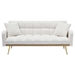 Lila 69" Loveseat Sofa Bed - Beige Fabric - Yellow Hardware Foot - CAB1496