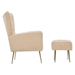 Jardinique Accent Chair with Ottoman - Cream Teddy Fabric - Iron Legs - CAB1499