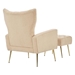 Jardinique Accent Chair with Ottoman - Cream Teddy Fabric - Iron Legs - CAB1499