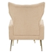 Jardinique Accent Chair with Ottoman - Cream Teddy Fabric - Iron Legs - CAB1499