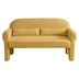 Haven Modern Boucle Loveseat - Yellow Lambswool Fabric - Solid Wood Frame