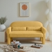 Haven Modern Boucle Loveseat - Yellow Lambswool Fabric - Solid Wood Frame - CAB1504