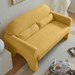 Haven Modern Boucle Loveseat - Yellow Lambswool Fabric - Solid Wood Frame - CAB1504