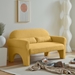 Haven Modern Boucle Loveseat - Yellow Lambswool Fabric - Solid Wood Frame - CAB1504