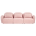 Fairview 94" Lazy Sofa 3 Seater - Pink Teddy Fabric - Black Plastic Legs