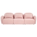 Fairview 94" Lazy Sofa 3 Seater - Pink Teddy Fabric - Black Plastic Legs - CAB1505