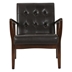 Sorrento Accent Chair - Brown Polyurethane - Birch Wood Frame and Legs