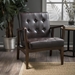 Sorrento Accent Chair - Brown Polyurethane - Birch Wood Frame and Legs - CAB1512