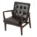 Sorrento Accent Chair - Brown Polyurethane - Birch Wood Frame and Legs - CAB1512