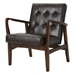 Sorrento Accent Chair - Brown Polyurethane - Birch Wood Frame and Legs - CAB1512