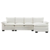 Covington 118" L-Shaped Chenille Sectional Sofa - Double Seat Cushions - 5 Seater - Beige