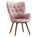 Manoir Accent Chair - Mauve Silky Velvet - Light Brown Solid Wood Legs - CAB1517