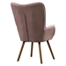 Manoir Accent Chair - Mauve Silky Velvet - Light Brown Solid Wood Legs - CAB1517