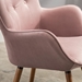 Manoir Accent Chair - Mauve Silky Velvet - Light Brown Solid Wood Legs - CAB1517