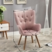 Manoir Accent Chair - Mauve Silky Velvet - Light Brown Solid Wood Legs - CAB1517