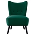 Renaissance Accent Chair - Green Velvet - Solid Wood Frame - Brown Finish Legs