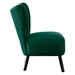 Renaissance Accent Chair - Green Velvet - Solid Wood Frame - Brown Finish Legs - CAB1518