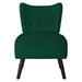 Renaissance Accent Chair - Green Velvet - Solid Wood Frame - Brown Finish Legs - CAB1518