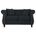 Braemar 58" Chesterfield Loveseat - Black Velvet - Solid Wood Frame