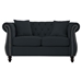 Braemar 58" Chesterfield Loveseat - Black Velvet - Solid Wood Frame - CAB1521