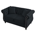 Braemar 58" Chesterfield Loveseat - Black Velvet - Solid Wood Frame - CAB1521