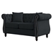 Braemar 58" Chesterfield Loveseat - Black Velvet - Solid Wood Frame - CAB1521