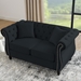 Braemar 58" Chesterfield Loveseat - Black Velvet - Solid Wood Frame - CAB1521