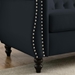 Braemar 58" Chesterfield Loveseat - Black Velvet - Solid Wood Frame - CAB1521